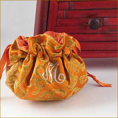 personalized brocade jewelry pouch by Objects of Desire