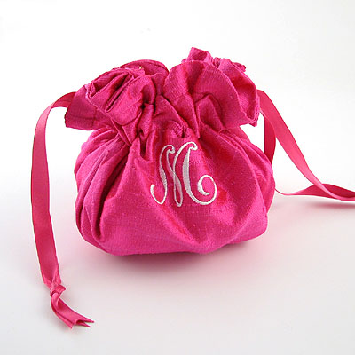 Personalized Solid Silk Jewelry Pouch by Objects of Desire